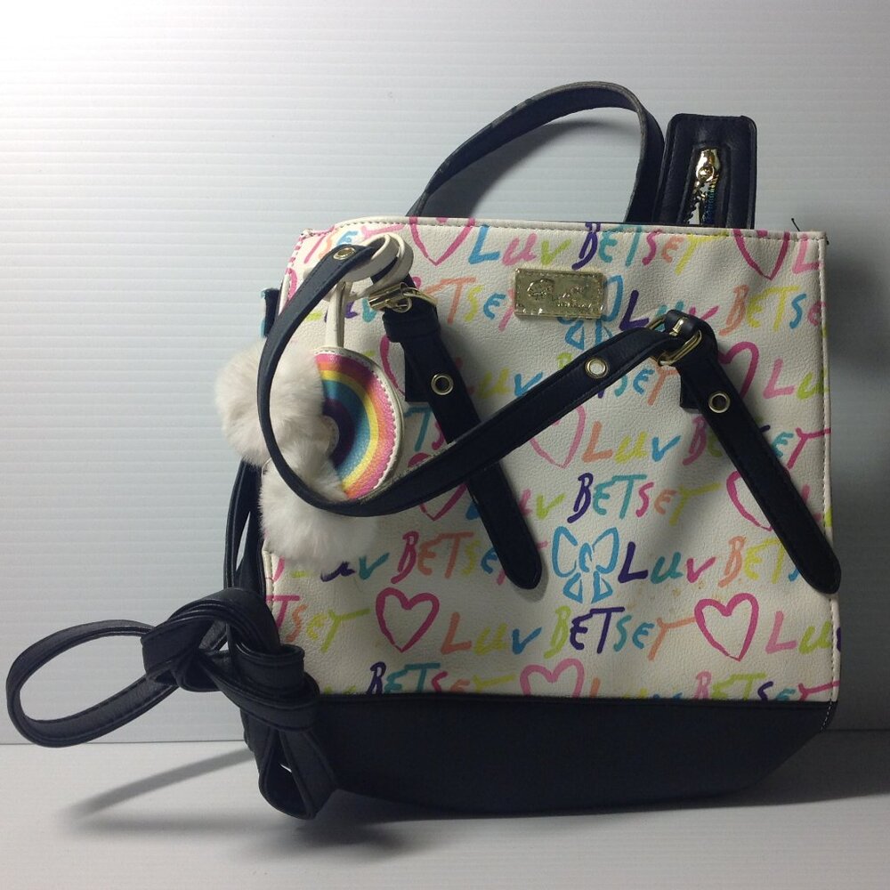 Betsey Johnson Luv Betsey Signature Rainbow Medium Satchel